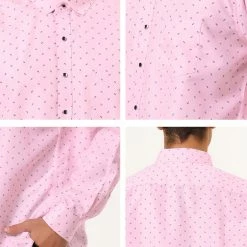 Allegra K Men's Shirts Long Sleeve Polka Dots Prints Slim Fit Button Up Casual Shirt 123 Allegra K Men's Shirts Long Sleeve Polka Dots Prints Slim Fit Button Up Casual Shirt