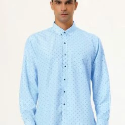 Allegra K Men's Shirts Long Sleeve Polka Dots Prints Slim Fit Button Up Casual Shirt 114 Allegra K Men's Shirts Long Sleeve Polka Dots Prints Slim Fit Button Up Casual Shirt