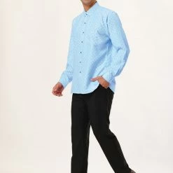 Allegra K Men's Shirts Long Sleeve Polka Dots Prints Slim Fit Button Up Casual Shirt 115 Allegra K Men's Shirts Long Sleeve Polka Dots Prints Slim Fit Button Up Casual Shirt