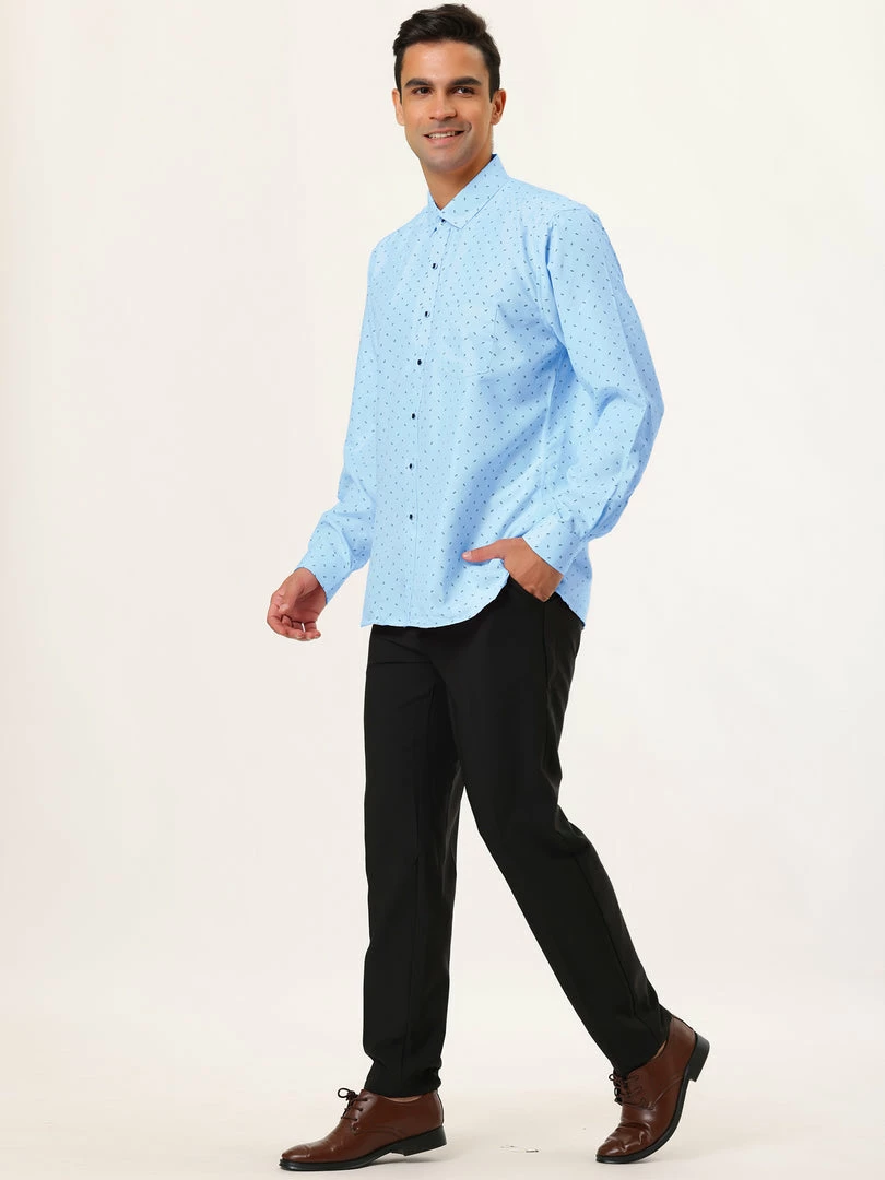 Allegra K Men's Shirts Long Sleeve Polka Dots Prints Slim Fit Button Up Casual Shirt 55 Allegra K Men's Shirts Long Sleeve Polka Dots Prints Slim Fit Button Up Casual Shirt