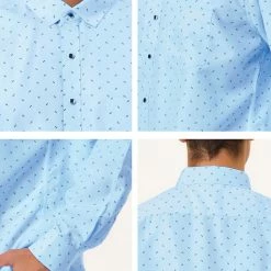 Allegra K Men's Shirts Long Sleeve Polka Dots Prints Slim Fit Button Up Casual Shirt 117 Allegra K Men's Shirts Long Sleeve Polka Dots Prints Slim Fit Button Up Casual Shirt