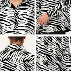 Allegra K Tops Men Vintage Leopard Print Button Down Long Sleeve Cotton Casual Shirt