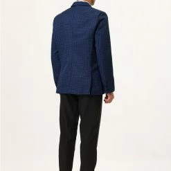 Allegra K Men's Dress Plaid Blazer One Button Slim Fit Checked Suit Sport Coat Jacket