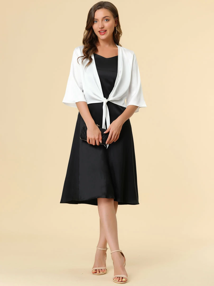 Allegra K Women's Casual Tie Front Open Cardigan 6 Allegra K Women's Casual Tie Front Open Cardigan