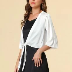 Allegra K Women's Casual Tie Front Open Cardigan 31 Allegra K Women's Casual Tie Front Open Cardigan