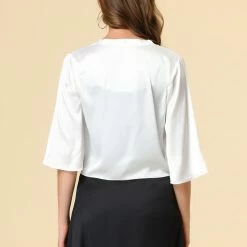 Allegra K Women's Casual Tie Front Open Cardigan 32 Allegra K Women's Casual Tie Front Open Cardigan