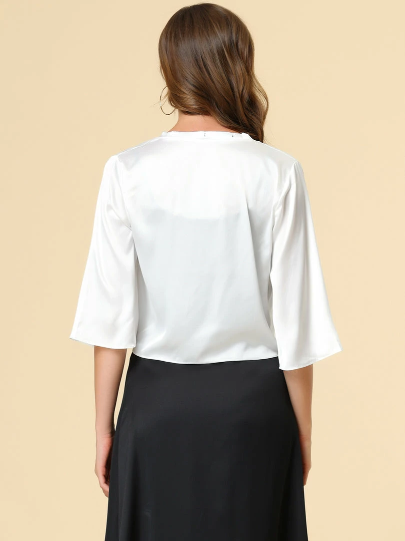 Allegra K Women's Casual Tie Front Open Cardigan 8 Allegra K Women's Casual Tie Front Open Cardigan