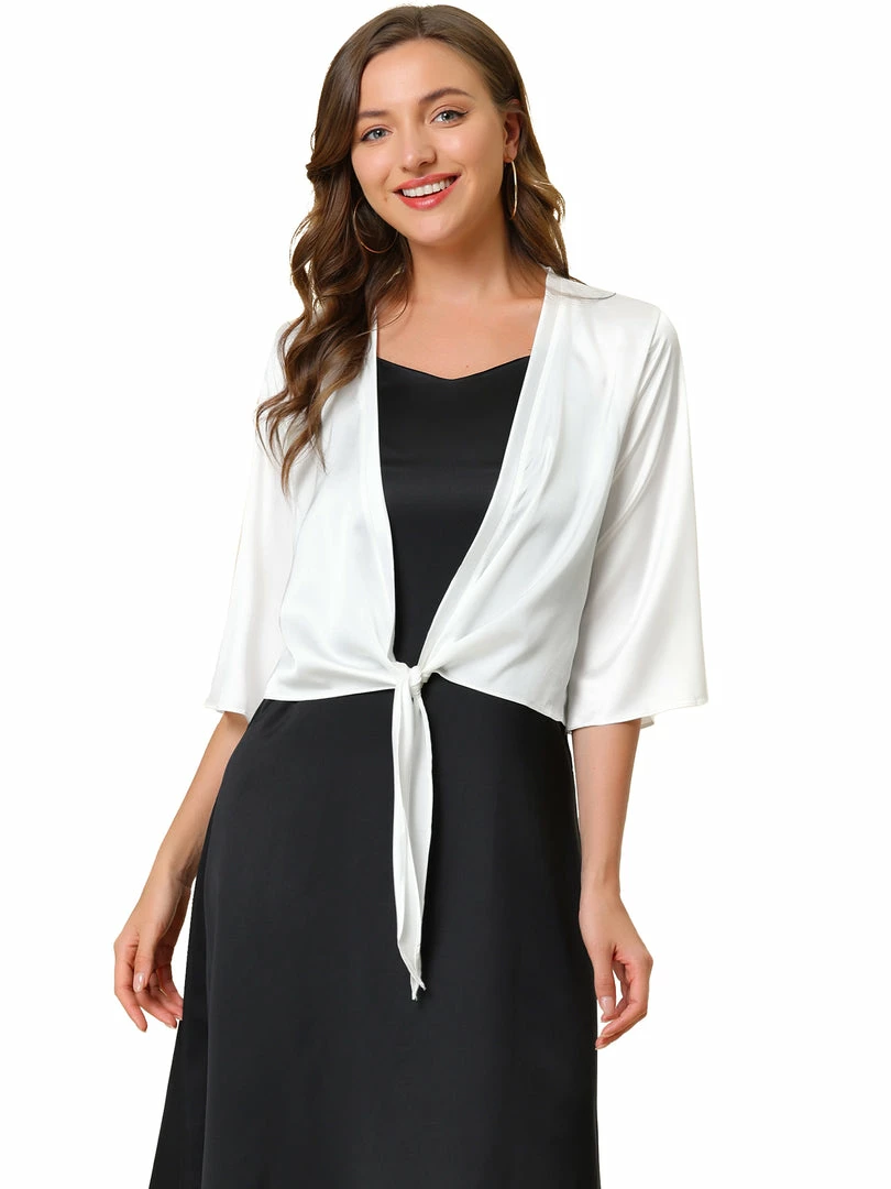 Allegra K Women's Casual Tie Front Open Cardigan 4 Allegra K Women's Casual Tie Front Open Cardigan