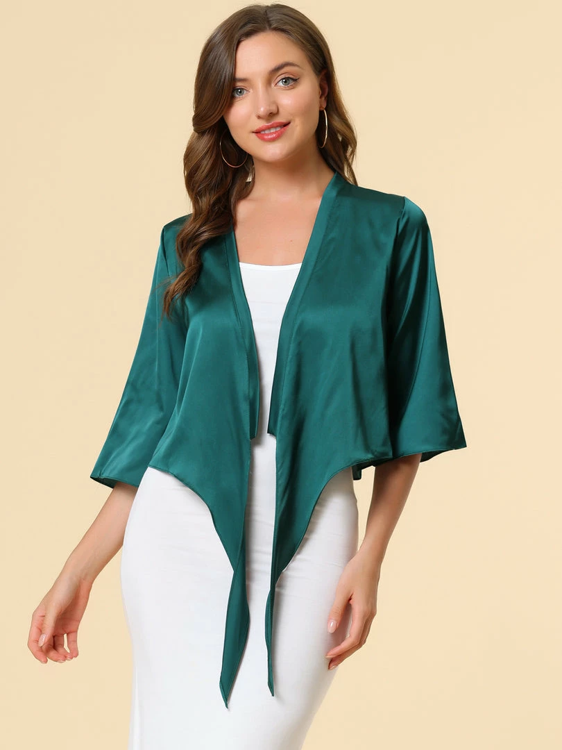 Allegra K Women's Casual Tie Front Open Cardigan 11 Allegra K Women's Casual Tie Front Open Cardigan