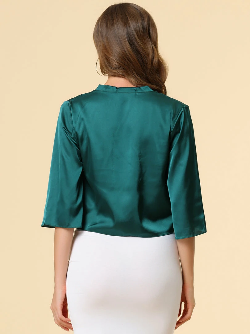 Allegra K Women's Casual Tie Front Open Cardigan 14 Allegra K Women's Casual Tie Front Open Cardigan