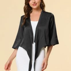 Allegra K Women's Casual Tie Front Open Cardigan 41 Allegra K Women's Casual Tie Front Open Cardigan