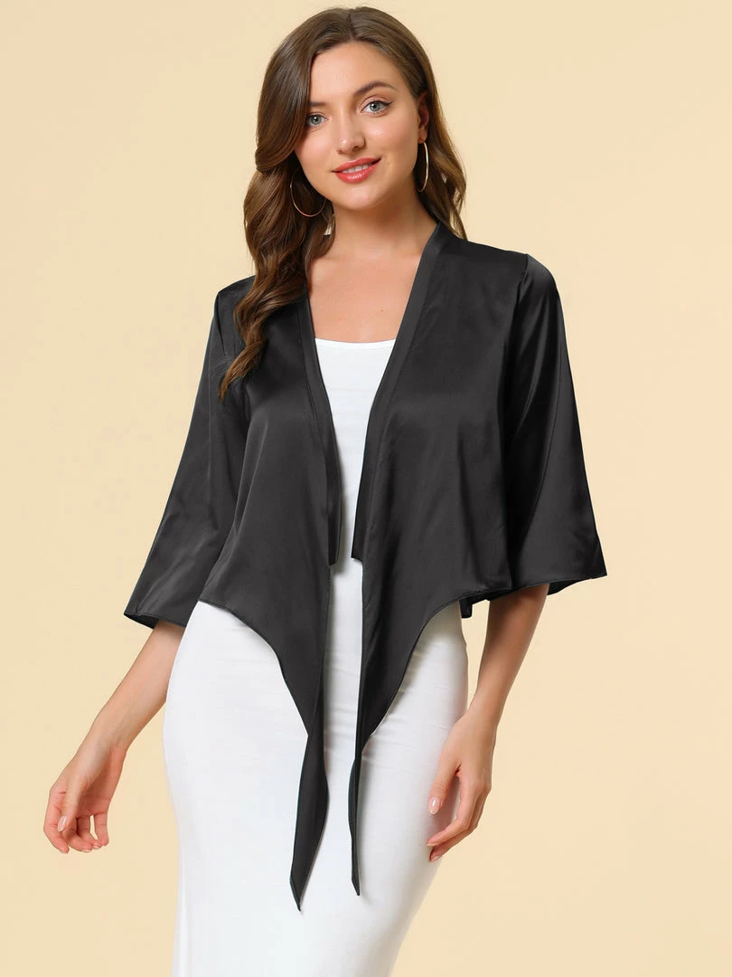 Allegra K Women's Casual Tie Front Open Cardigan 17 Allegra K Women's Casual Tie Front Open Cardigan