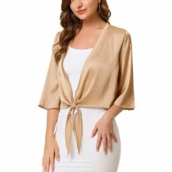 Allegra K Women's Casual Tie Front Open Cardigan 46 Allegra K Women's Casual Tie Front Open Cardigan