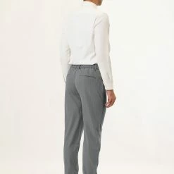 Allegra K Men's Dress Pants Slim Fit Vertical Stripes Flat Front Chino Pants Trousers