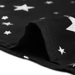 Allegra K Star Print Casual Square Neck Short Sleeve A-Line Dress