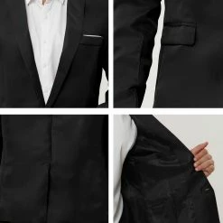 Allegra K Men's Dress Slim Fit Blazer Single Breasted One Button Business Suit Sports Coat