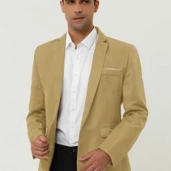 Allegra K Men's Dress Slim Fit Blazer Single Breasted One Button Business Suit Sports Coat