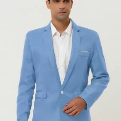 Allegra K Men's Dress Slim Fit Blazer Single Breasted One Button Business Suit Sports Coat
