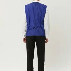 Allegra K Men's Disco Shiny Sequin Vest Sleeveless Suit Waistcoat Set With Bow Tie