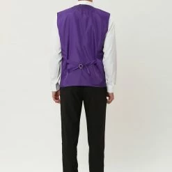 Allegra K Men's Disco Shiny Sequin Vest Sleeveless Suit Waistcoat Set With Bow Tie