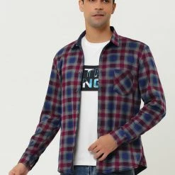 Allegra K Men's Fleece Lined Plaid Thicken Long Sleeve Winter Checked Shirt Jacket 84 Allegra K Men's Fleece Lined Plaid Thicken Long Sleeve Winter Checked Shirt Jacket