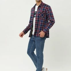 Allegra K Men's Fleece Lined Plaid Thicken Long Sleeve Winter Checked Shirt Jacket 85 Allegra K Men's Fleece Lined Plaid Thicken Long Sleeve Winter Checked Shirt Jacket