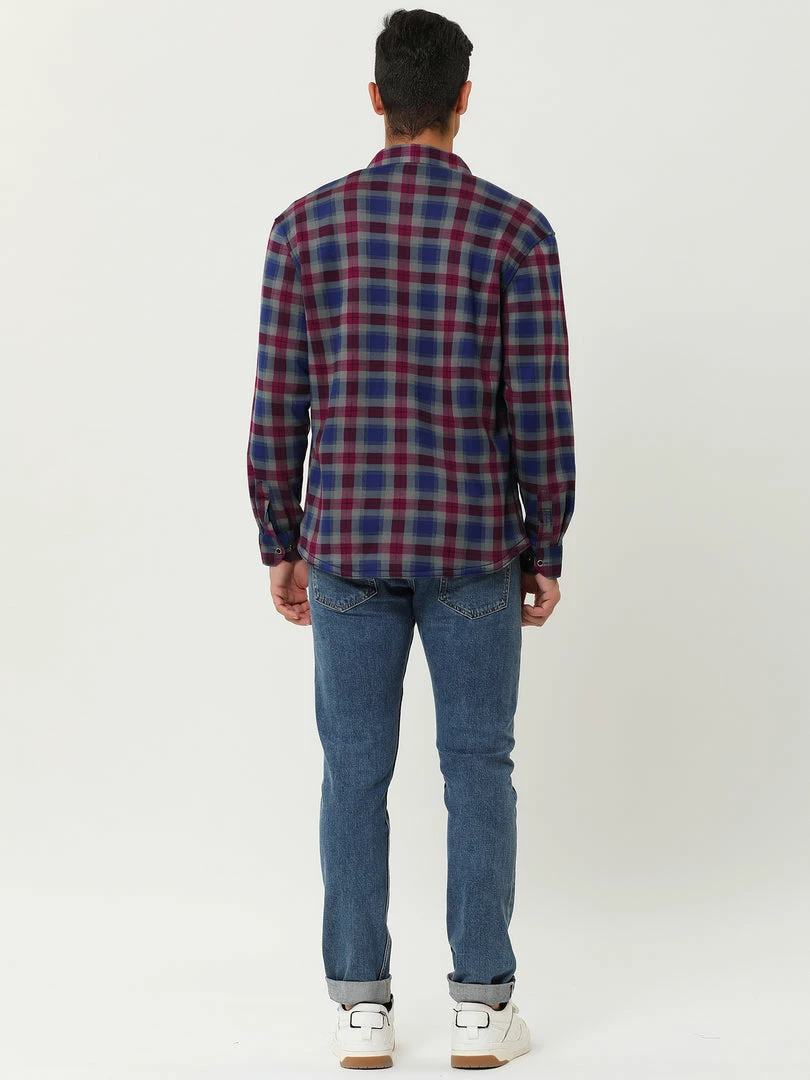 Allegra K Men's Fleece Lined Plaid Thicken Long Sleeve Winter Checked Shirt Jacket 44 Allegra K Men's Fleece Lined Plaid Thicken Long Sleeve Winter Checked Shirt Jacket