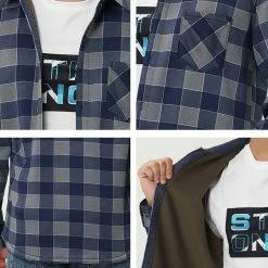 Allegra K Men's Fleece Lined Plaid Thicken Long Sleeve Winter Checked Shirt Jacket 81 Allegra K Men's Fleece Lined Plaid Thicken Long Sleeve Winter Checked Shirt Jacket