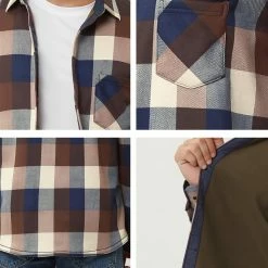 Allegra K Men's Fleece Lined Plaid Thicken Long Sleeve Winter Checked Shirt Jacket 51 Allegra K Men's Fleece Lined Plaid Thicken Long Sleeve Winter Checked Shirt Jacket