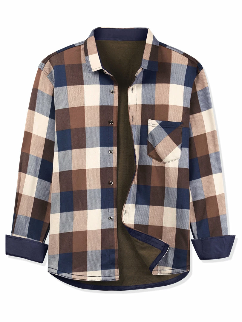 Allegra K Men's Fleece Lined Plaid Thicken Long Sleeve Winter Checked Shirt Jacket 4 Allegra K Men's Fleece Lined Plaid Thicken Long Sleeve Winter Checked Shirt Jacket