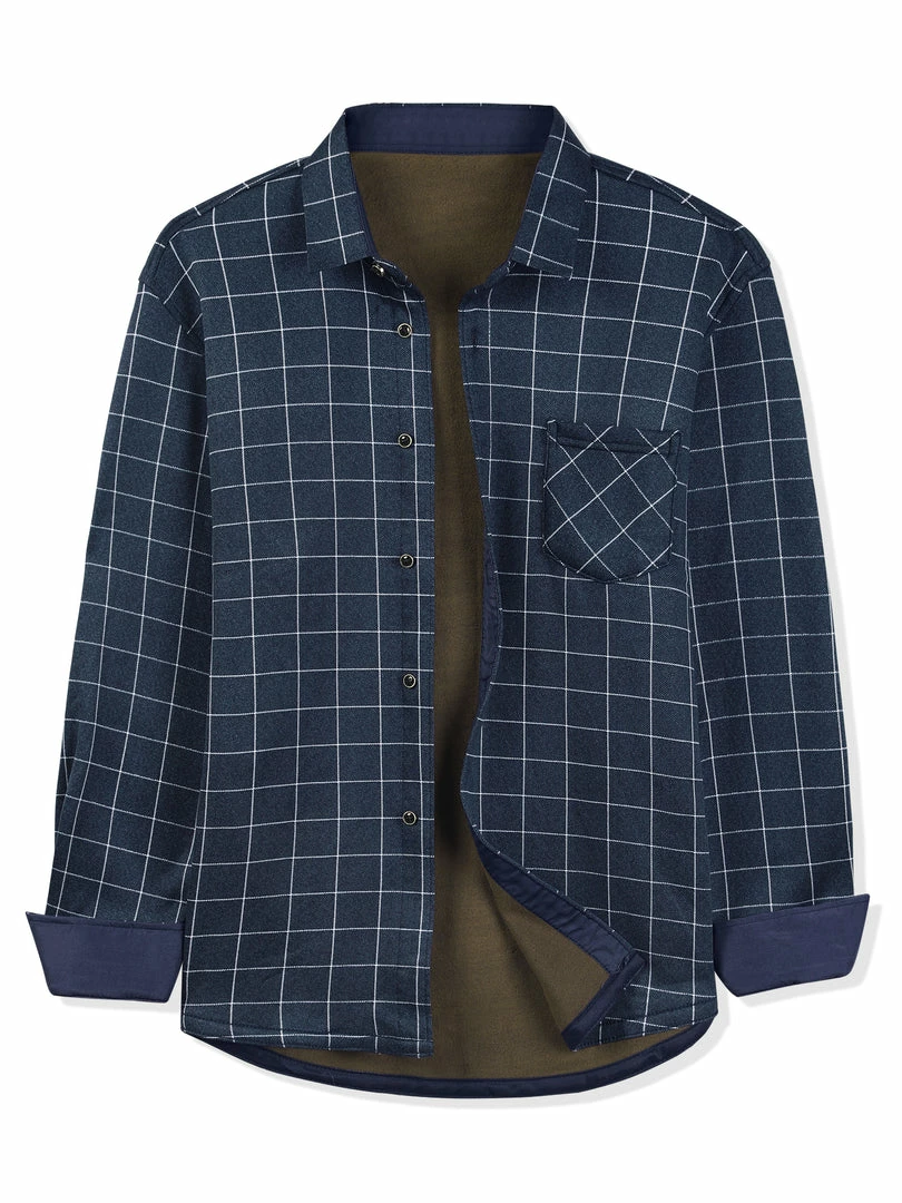 Allegra K Men's Fleece Lined Plaid Thicken Long Sleeve Winter Checked Shirt Jacket 16 Allegra K Men's Fleece Lined Plaid Thicken Long Sleeve Winter Checked Shirt Jacket