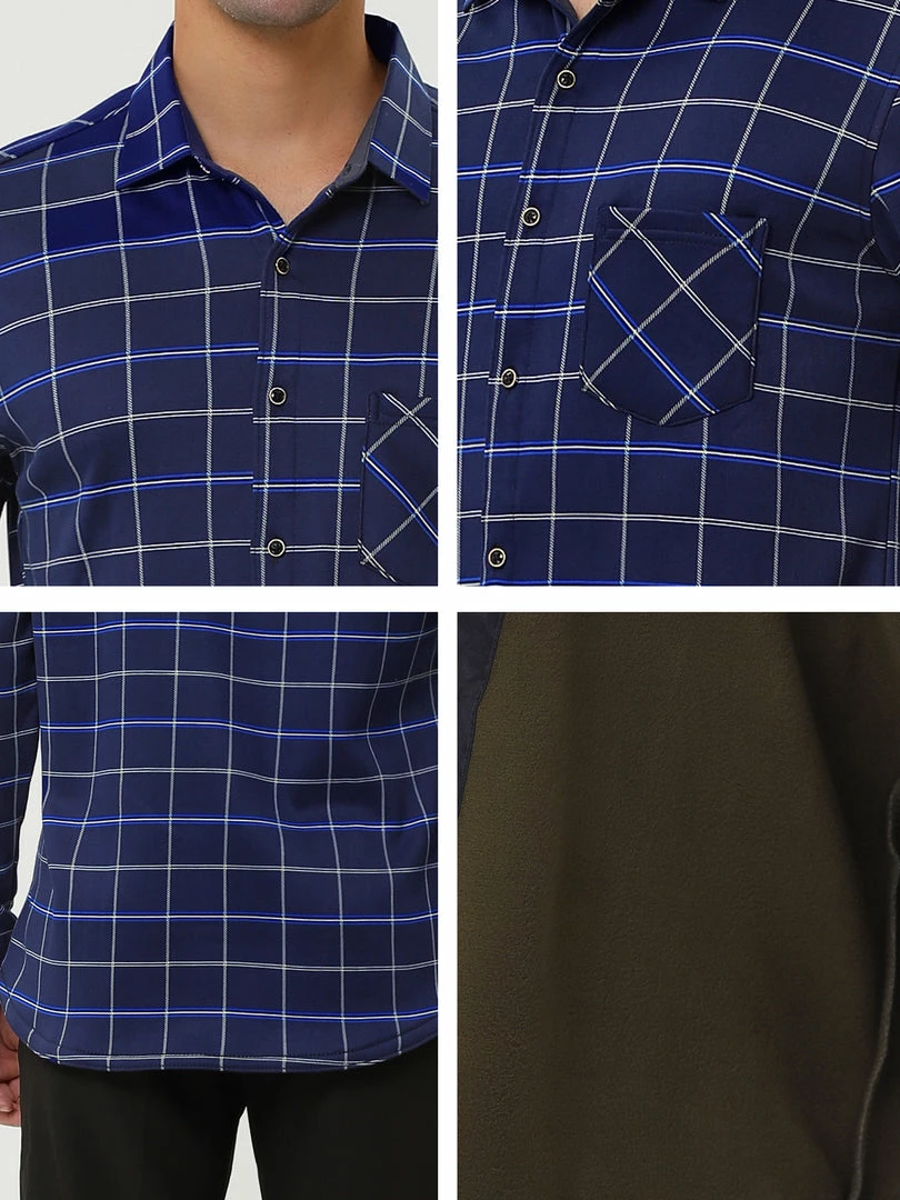 Allegra K Men's Fleece Lined Plaid Thicken Long Sleeve Winter Checked Shirt Jacket 27 Allegra K Men's Fleece Lined Plaid Thicken Long Sleeve Winter Checked Shirt Jacket