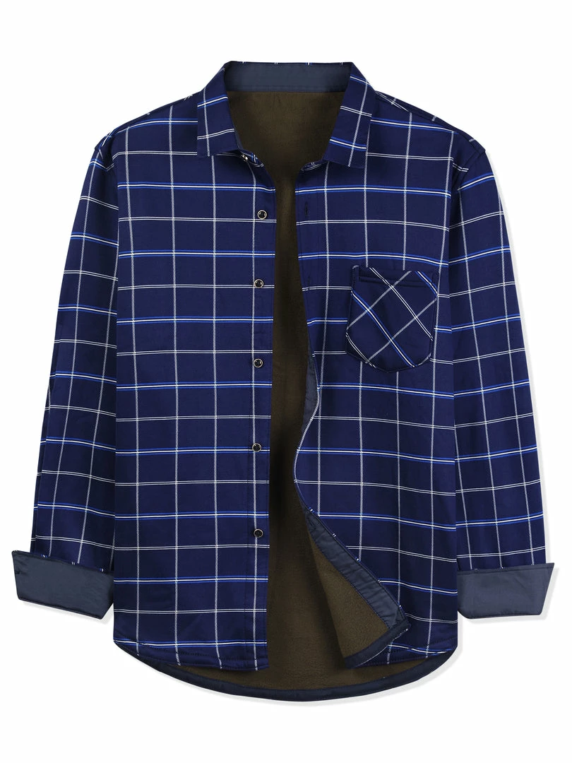 Allegra K Men's Fleece Lined Plaid Thicken Long Sleeve Winter Checked Shirt Jacket 22 Allegra K Men's Fleece Lined Plaid Thicken Long Sleeve Winter Checked Shirt Jacket