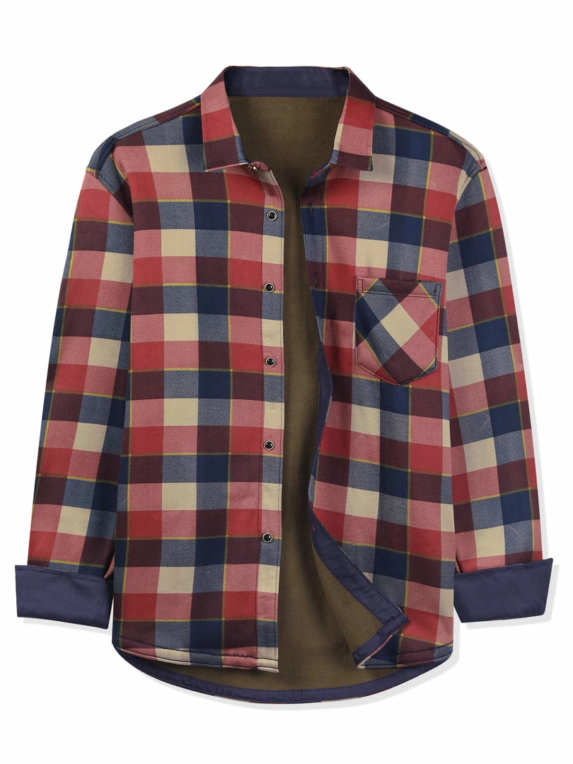 Allegra K Men's Fleece Lined Plaid Thicken Long Sleeve Winter Checked Shirt Jacket 28 Allegra K Men's Fleece Lined Plaid Thicken Long Sleeve Winter Checked Shirt Jacket