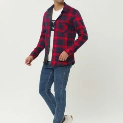 Allegra K Men's Fleece Lined Plaid Thicken Long Sleeve Winter Checked Shirt Jacket 55 Allegra K Men's Fleece Lined Plaid Thicken Long Sleeve Winter Checked Shirt Jacket