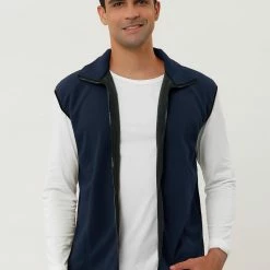 Allegra K Men's Full Zip Plush Vests Sleeveless Lightweight Outdoor Vest Jacket 36 Allegra K Men's Full Zip Plush Vests Sleeveless Lightweight Outdoor Vest Jacket