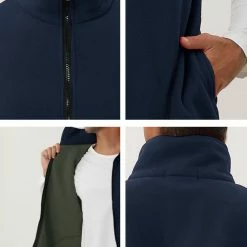 Allegra K Men's Full Zip Plush Vests Sleeveless Lightweight Outdoor Vest Jacket 39 Allegra K Men's Full Zip Plush Vests Sleeveless Lightweight Outdoor Vest Jacket