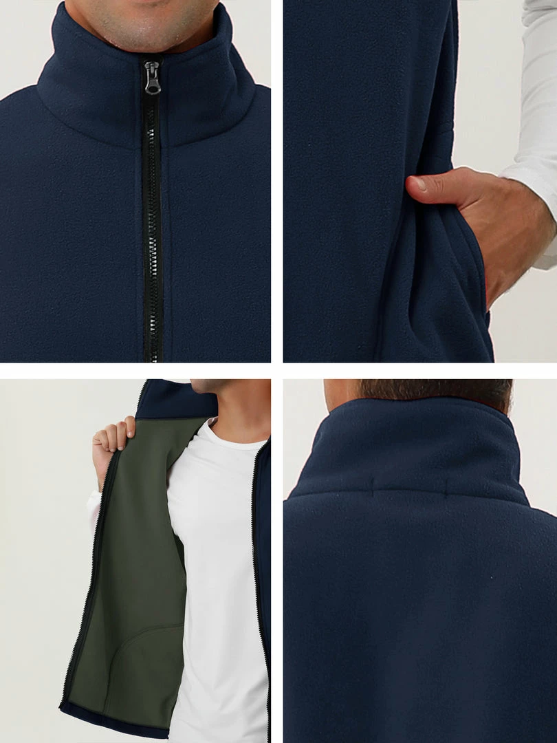 Allegra K Men's Full Zip Plush Vests Sleeveless Lightweight Outdoor Vest Jacket 9 Allegra K Men's Full Zip Plush Vests Sleeveless Lightweight Outdoor Vest Jacket