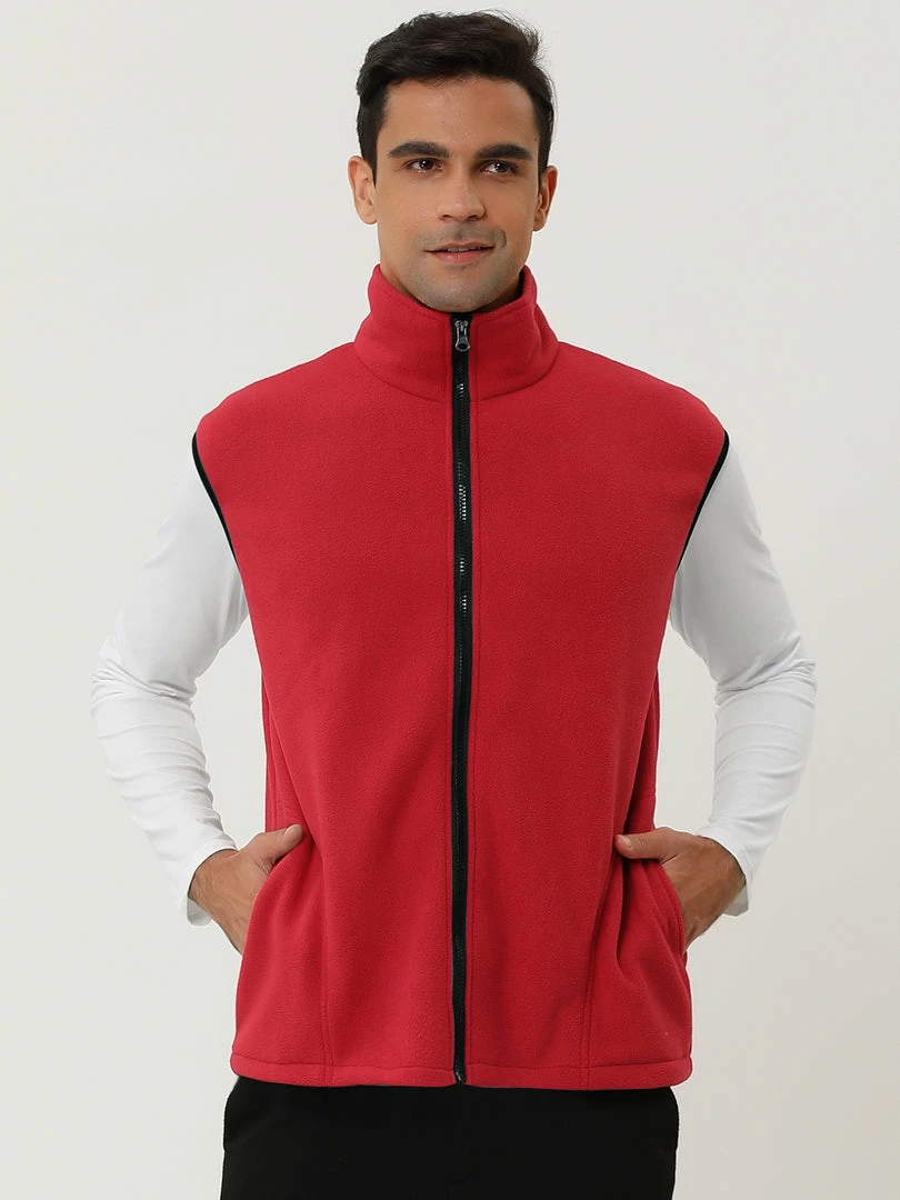 Allegra K Men's Full Zip Plush Vests Sleeveless Lightweight Outdoor Vest Jacket 23 Allegra K Men's Full Zip Plush Vests Sleeveless Lightweight Outdoor Vest Jacket