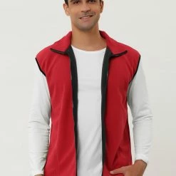 Allegra K Men's Full Zip Plush Vests Sleeveless Lightweight Outdoor Vest Jacket 54 Allegra K Men's Full Zip Plush Vests Sleeveless Lightweight Outdoor Vest Jacket