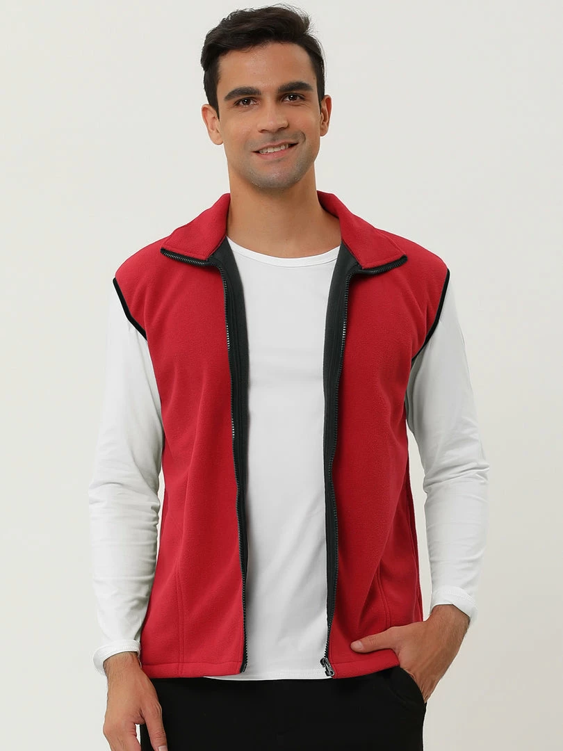 Allegra K Men's Full Zip Plush Vests Sleeveless Lightweight Outdoor Vest Jacket 24 Allegra K Men's Full Zip Plush Vests Sleeveless Lightweight Outdoor Vest Jacket