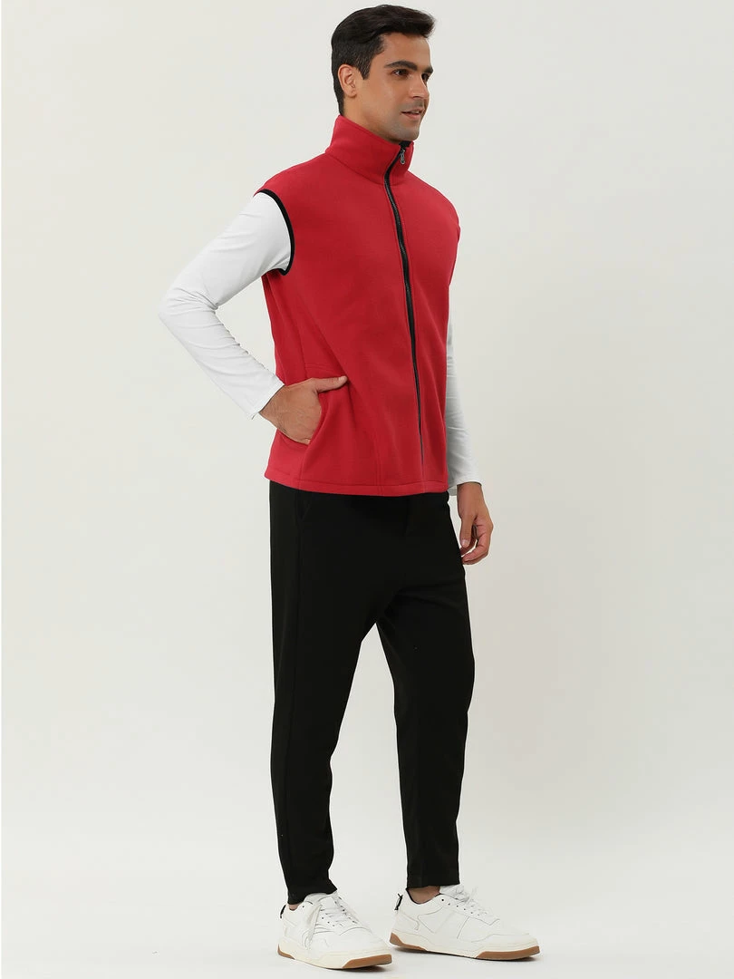 Allegra K Men's Full Zip Plush Vests Sleeveless Lightweight Outdoor Vest Jacket 25 Allegra K Men's Full Zip Plush Vests Sleeveless Lightweight Outdoor Vest Jacket