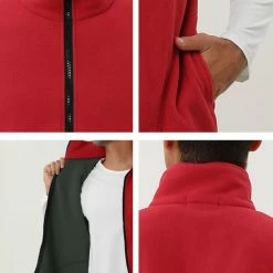 Allegra K Men's Full Zip Plush Vests Sleeveless Lightweight Outdoor Vest Jacket 57 Allegra K Men's Full Zip Plush Vests Sleeveless Lightweight Outdoor Vest Jacket