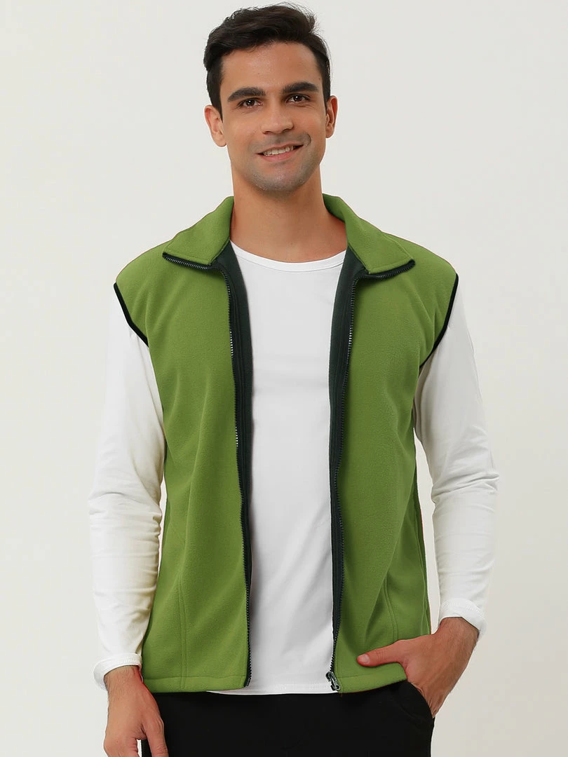 Allegra K Men's Full Zip Plush Vests Sleeveless Lightweight Outdoor Vest Jacket 18 Allegra K Men's Full Zip Plush Vests Sleeveless Lightweight Outdoor Vest Jacket