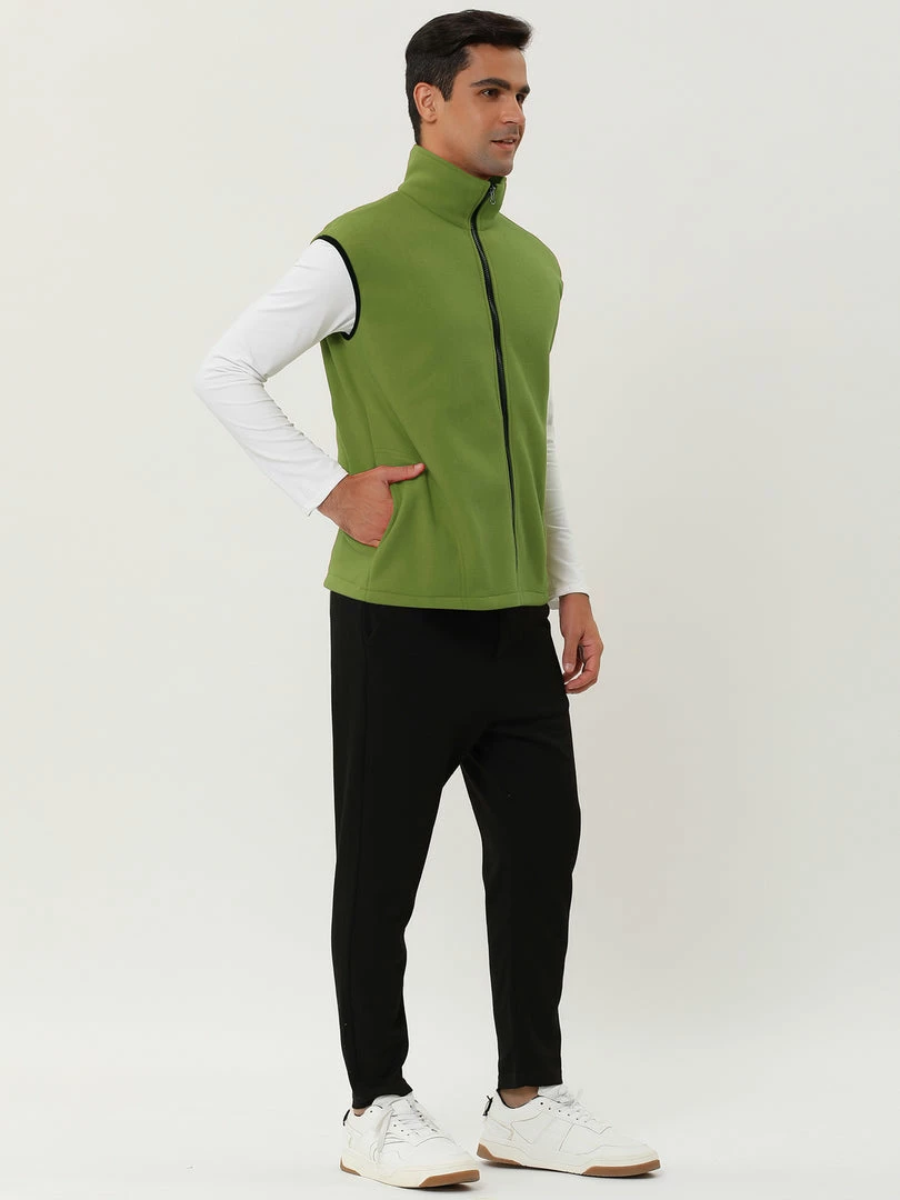 Allegra K Men's Full Zip Plush Vests Sleeveless Lightweight Outdoor Vest Jacket 19 Allegra K Men's Full Zip Plush Vests Sleeveless Lightweight Outdoor Vest Jacket