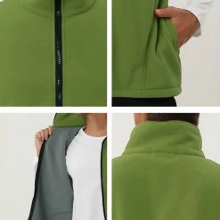 Allegra K Men's Full Zip Plush Vests Sleeveless Lightweight Outdoor Vest Jacket 51 Allegra K Men's Full Zip Plush Vests Sleeveless Lightweight Outdoor Vest Jacket