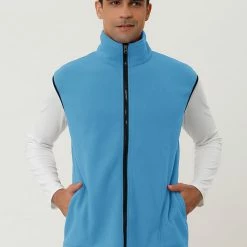 Allegra K Men's Full Zip Plush Vests Sleeveless Lightweight Outdoor Vest Jacket 41 Allegra K Men's Full Zip Plush Vests Sleeveless Lightweight Outdoor Vest Jacket