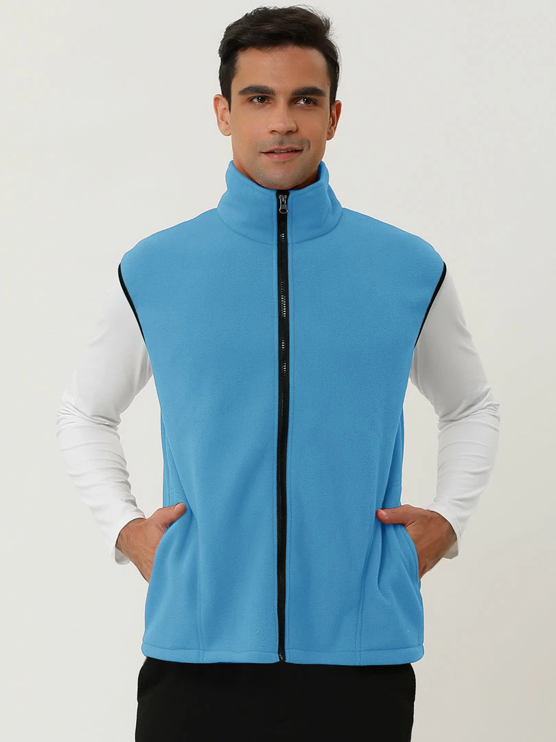 Allegra K Men's Full Zip Plush Vests Sleeveless Lightweight Outdoor Vest Jacket 11 Allegra K Men's Full Zip Plush Vests Sleeveless Lightweight Outdoor Vest Jacket
