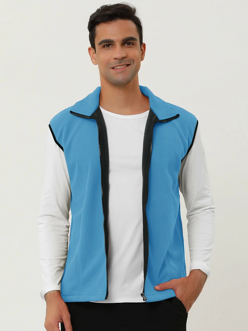 Allegra K Men's Full Zip Plush Vests Sleeveless Lightweight Outdoor Vest Jacket 12 Allegra K Men's Full Zip Plush Vests Sleeveless Lightweight Outdoor Vest Jacket