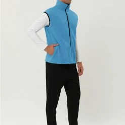 Allegra K Men's Full Zip Plush Vests Sleeveless Lightweight Outdoor Vest Jacket 43 Allegra K Men's Full Zip Plush Vests Sleeveless Lightweight Outdoor Vest Jacket